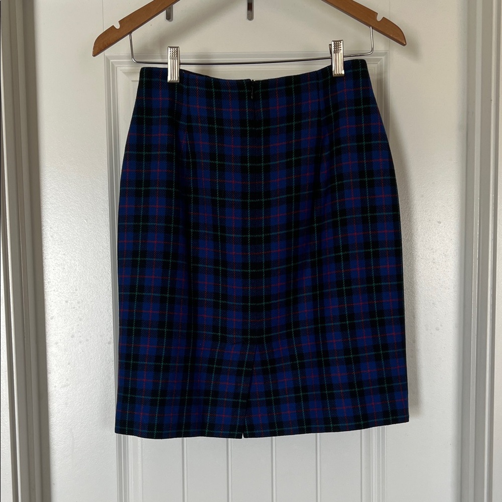 Vintage Talbots Navy and Black Checkered Pencil Skirt - Picture 5 of 11